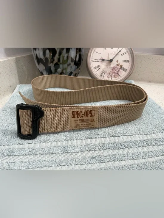 Lot of 2 Tactical Men's Webbing Belts - Khaki & Army Green - Picture 11 of 14